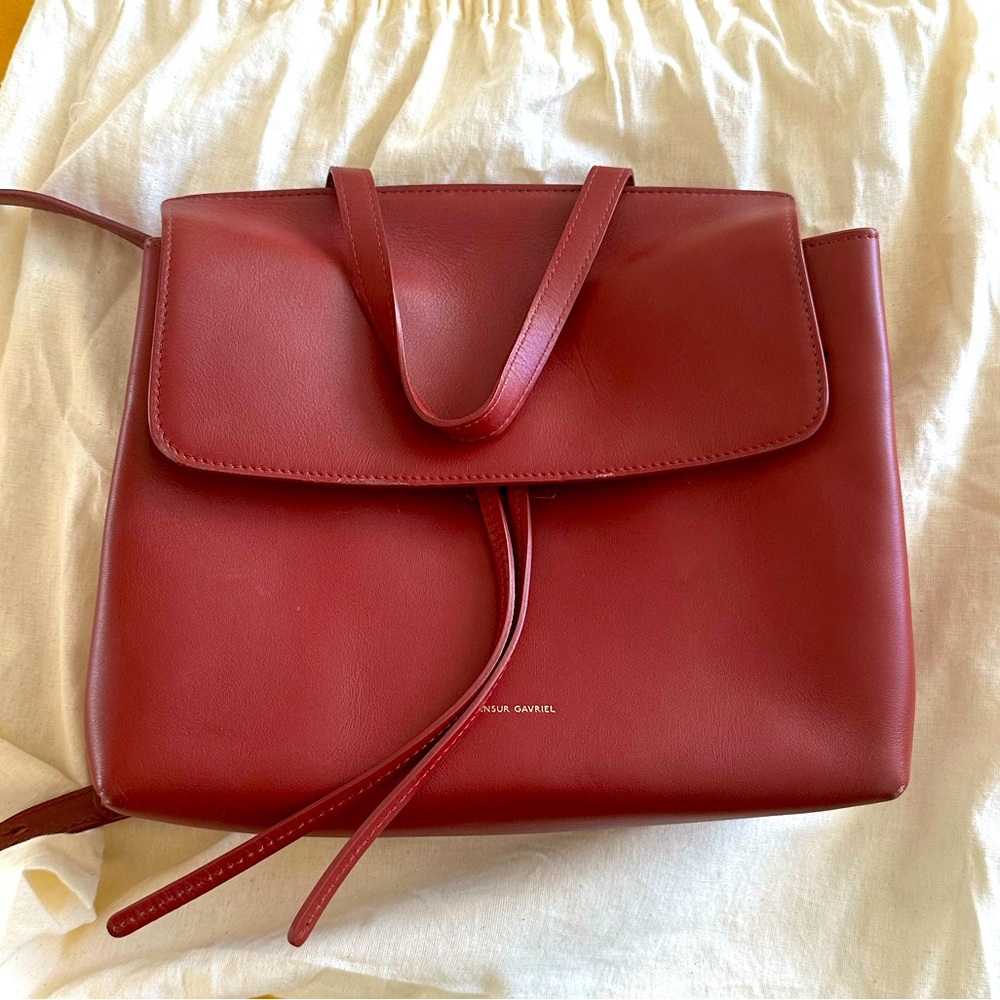 Mansur Gavriel Mini Lady Bag Burgundy Maroon Top Handle